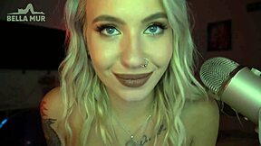 Watch me spit on my tits while sucking the mic