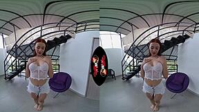 Adorable cute latina gets fucked hard in vr reality.
