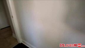 Sislovesmehd com - petite black teen stepsister sucks white cock eagerly.