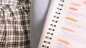 i felt so horny fucking my sexy mexican classmate with her monster cock while studying at home