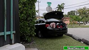 teen visits neighbor for stretching help