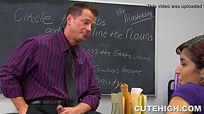 Sexy Girl Seduces The Teacher In Bent Over Doggy Style Fucking