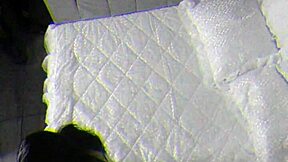 skinny married woman alone, dick fucks her in the couples bed 😏