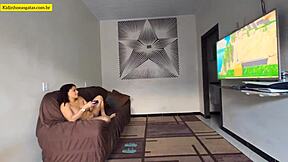 Hot Young Girl Spreads Legs On Couch For Intense Fucking