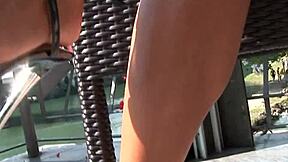 Cute blonde teen has feet ready for cumshot