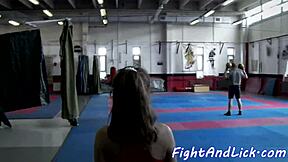 Hey, watch us scissor our teen pussies after wrestling!