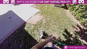 vr bangers sexy brunette cougar fucks young gardener outdoors 😏