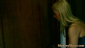 The seductive stepmom surprises the teen by licking her tight pussy orally