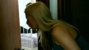 The seductive stepmom surprises the teen by licking her tight pussy orally