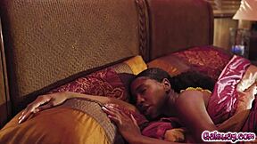 Robber sneaks in, Amaris invites passionate lesbian sex.