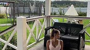 Skinny Teen Stretches in Sexy Morning Workout