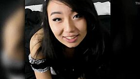 asian teen maid masters blowjob skills with dildo in hd