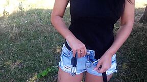 Stunning Brunette Fucked Doggystyle in Public Outdoor