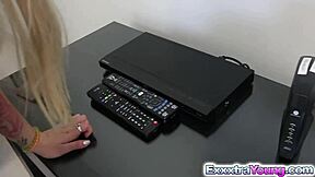 blonde spinner alex takes that huge hard dick deep!