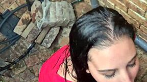 Teen Sucks Cock After Piss Facial In Public Alley Toilet