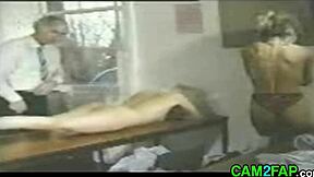 Blonde teen got spanked hard in class today!