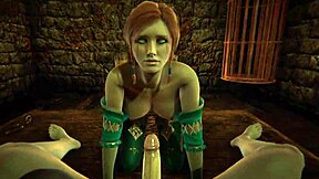 in the witcher, redhead triss gives you pov blowjob and licking