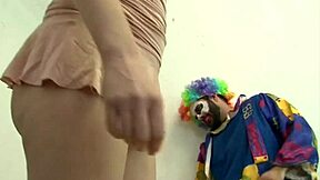 before she bites and kicks him, she teases with licks and sucks his big cock to creampie