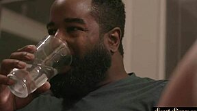 Slutty stepdaughter gets fucked and creamed in an interracial cowgirl scene