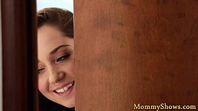 Classy MILF scissoring with stepdaughter!