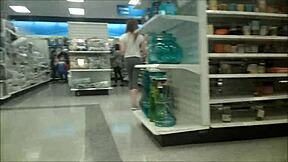 Sweet ginger shows off in grey yoga pants