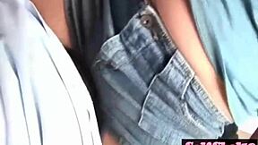 Big tits teen babe eats hard dick and talks dirtily POV