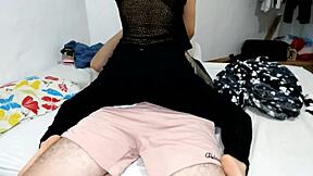 My best friend's girlfriend rides passionately on me.