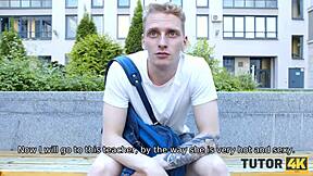 tutor4k guy creams teacher's face before intense action