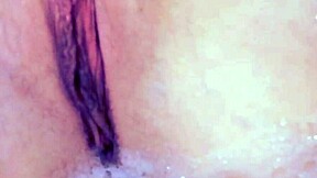 I caress my pussy in the bathroom.