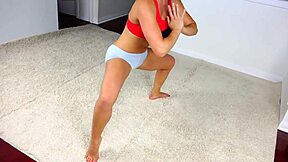 blonde cutie performs a sexy non-nude yoga routine for voyeur eyes