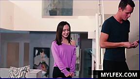 Watch Sarah Vandella Catch Lily Jordan with Justin Hunt in Steamy Mylfex Threesome!