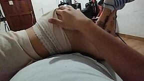 Latina girl masturbates and sucks cock in homemade POV