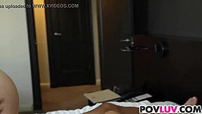 Busty nerd Sunny Hart rides big cock hard