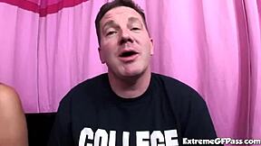 Petite Cock Whore Bliss Lei Bent Over and Fucked Roughly in Threesome