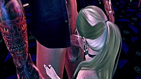 is this second life gamer girl getting a monster cock cumshot from grant dynamo and dakota power?