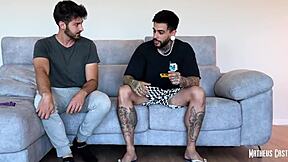 Wow, this hot French teen tries double penetration for the first time!