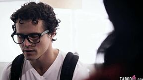 Watch the alpha male step dad gag and fuck his brunette girlfriend with deepthroat and choking.