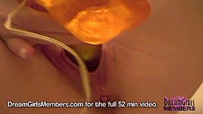 I love watching this sexy redhead pound her shaved pussy with a vibrator!