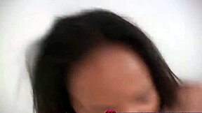 Ioni, the ebony teen babe, passionately sucks cock in POV.