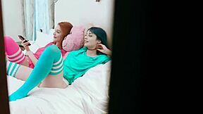 a lucky guy gets caught peeping on his stepsisters and they share a moment