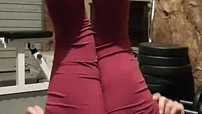 can you handle this gym girl's teasing striptease?