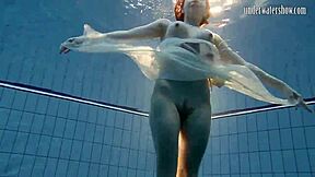 Is Andrea's ass floating in the pool underwater?