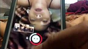 that exotic ebony teen is deepthroating and getting facefucked so sloppy