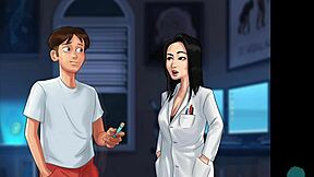 Hot Asian Teacher Jerks Student Off