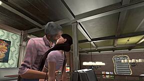 Brunette Teen Seduces Old Uncle at Karaoke Night