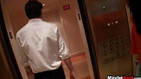 Skinny teen Kelly Diamond gets her tight ass fucked hard on the balcony