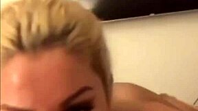 Hot tattooed blonde with big tits, but is she playing alone?