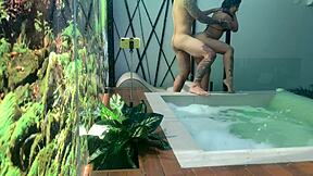 crazy latina feels horny in jacuzzi with swollen pussy