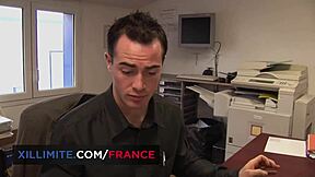 Office Threesome With Boss In Stockings