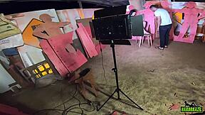 por trás das câmeras de gabriela ramos gravando com bettohfitness na marcenaria, binho ted e sandro lima